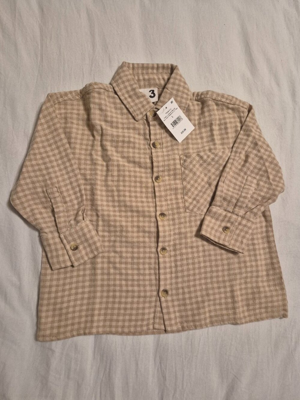 Toddler Yellow & Brown Checkered Button Down Shirt